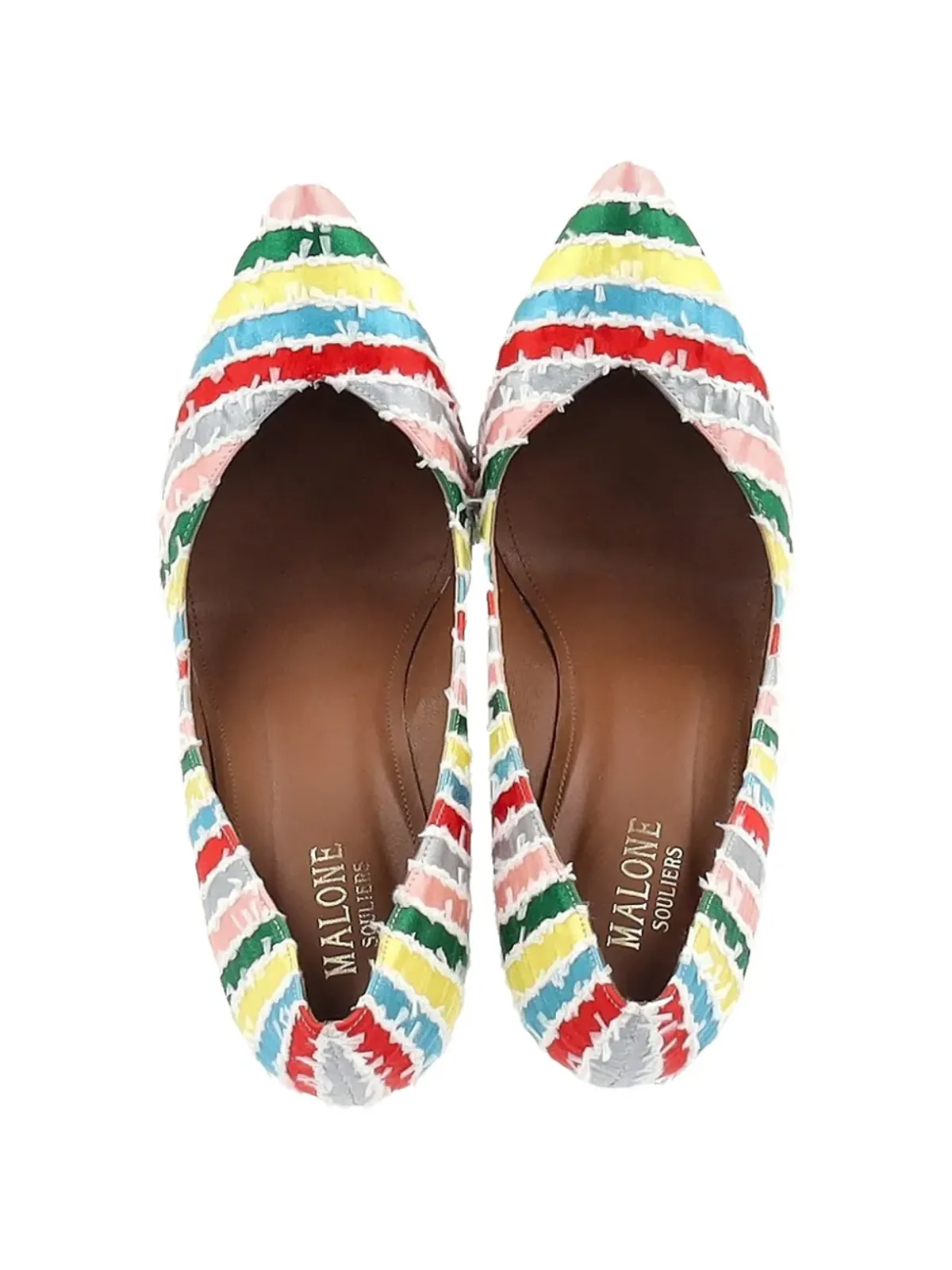 Malone Souliers Brendaストライプ ポインテッドパンプス - 画像4