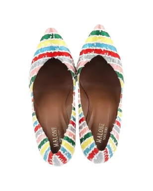 Malone Souliers Brendaストライプ ポインテッドパンプス - サムネイル4