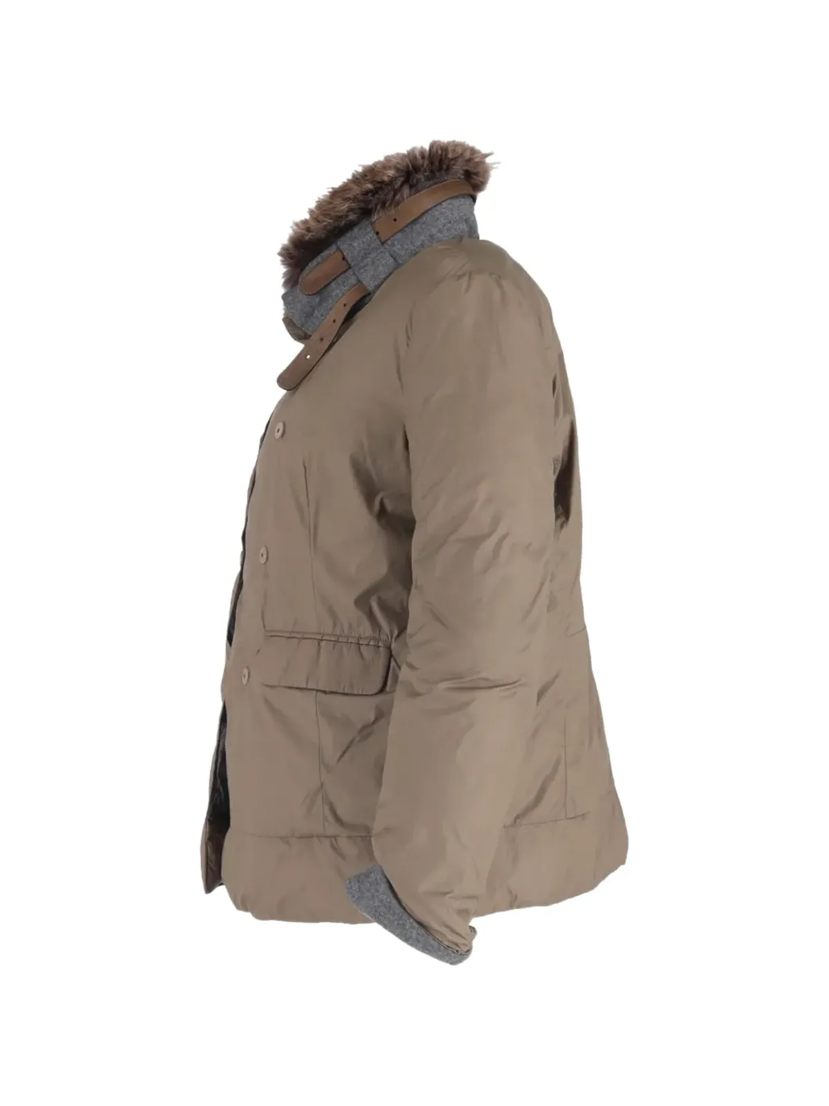 Brunello Cucinelli Vintage ダウンジャケット（ダブルブレスト／ブラウン） - 画像3