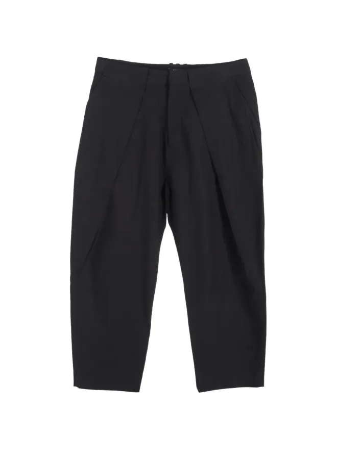 Balmain Pre-Owned Balmain Pre-Owned ドレープ入りストレートレッグ クロップドパンツ - ブラックの商品画像