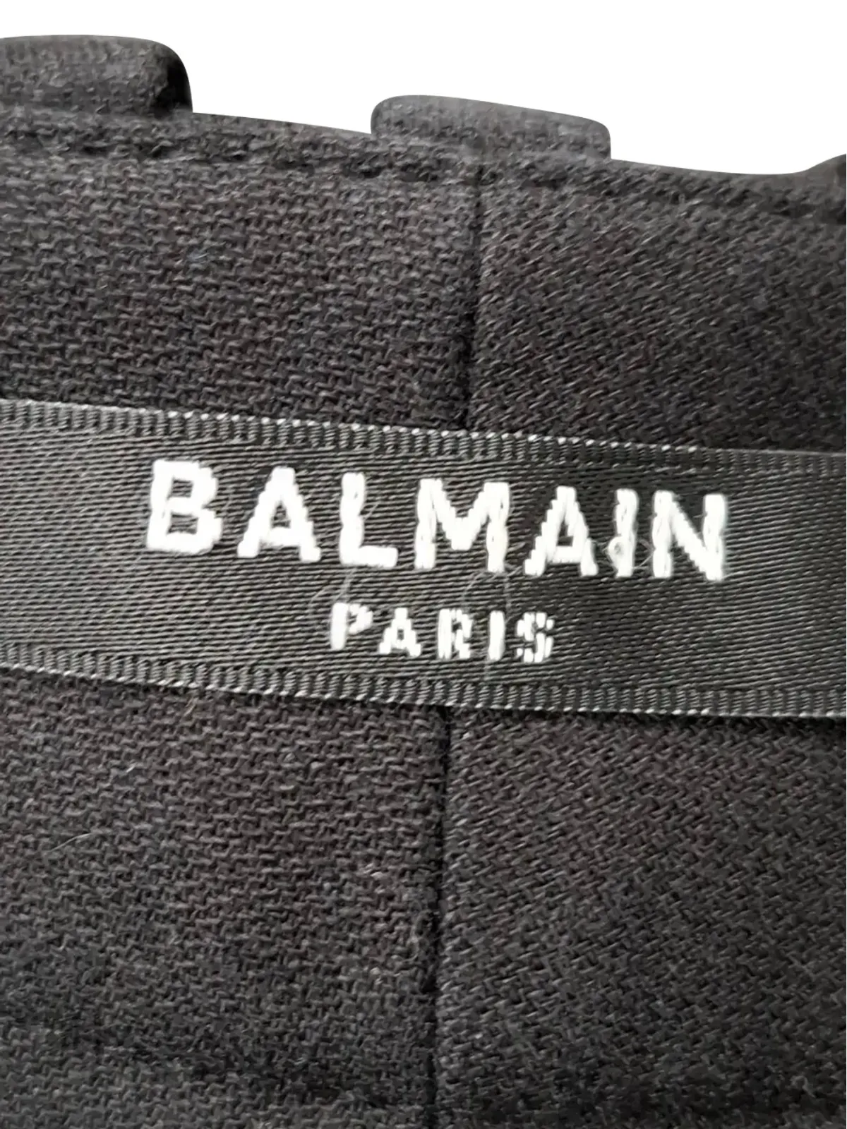 Balmain Pre-Owned ドレープ入りストレートレッグ クロップドパンツ - ブラック - 画像3
