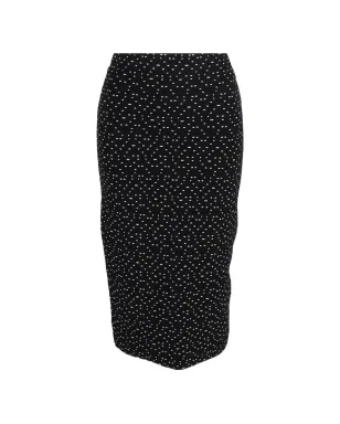Emporio Armani ビンテージ ドットプリント入りペンシルスカート ブラック - サムネイル1