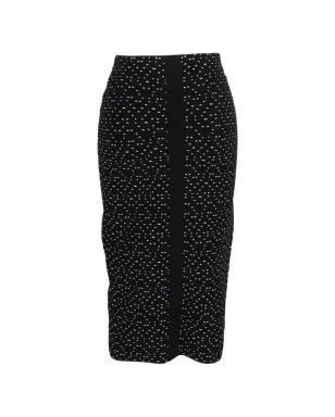 Emporio Armani ビンテージ ドットプリント入りペンシルスカート ブラック - サムネイル2