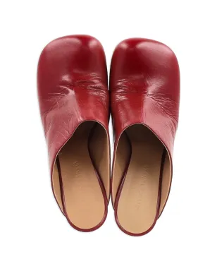 Bottega Veneta Pre-Owned round-toe leather mules - Red - サムネイル5