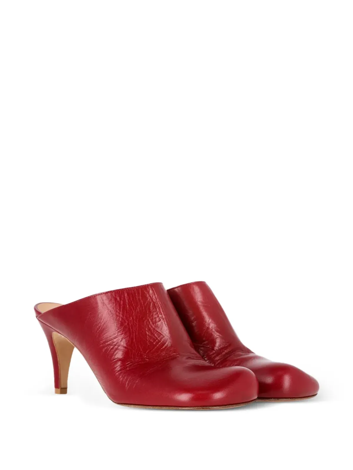 Bottega Veneta Pre-Owned round-toe leather mules - Red - 画像2
