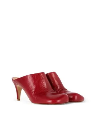 Bottega Veneta Pre-Owned round-toe leather mules - Red - サムネイル2