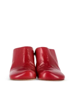 Bottega Veneta Pre-Owned round-toe leather mules - Red - サムネイル3