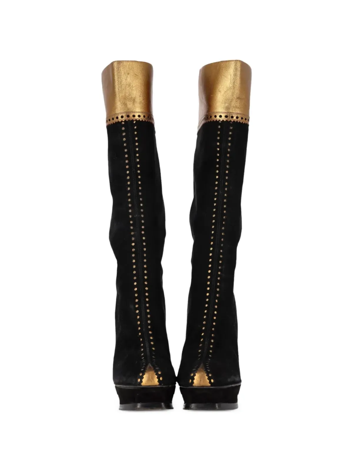 Saint Laurent Pre-Owned パネルドヒールドブーツ - 画像5