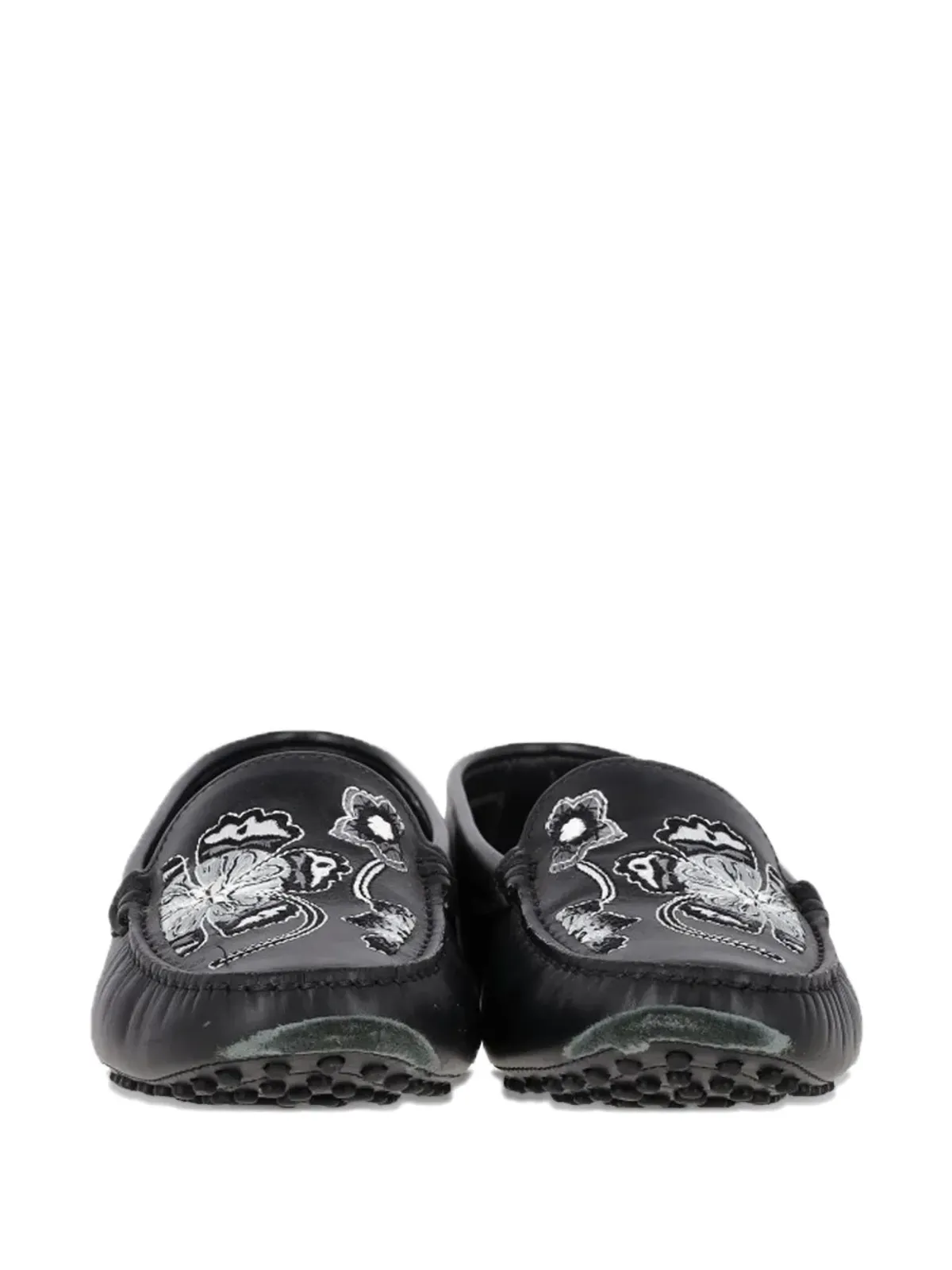 Tod's Vintage 花刺繍入りレザー ローファー - 画像5