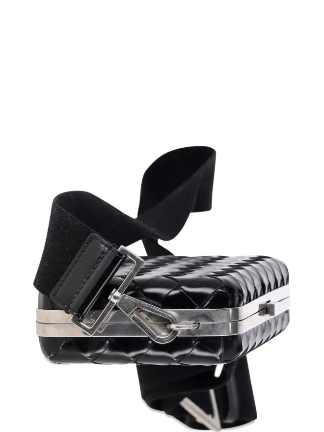 Bottega Veneta Pre-Owned Bottega Veneta Pre-Owned イントレッチアート ウェーブ クラッチ クロスボディ バッグ - ブラックの商品画像