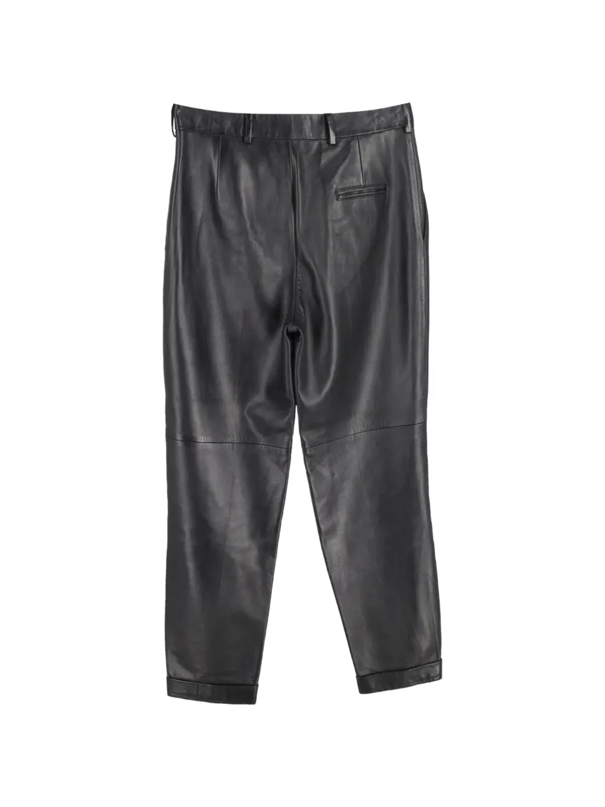 Saint Laurent Pre-Owned プリーツレザーパンツ - Black - 画像2