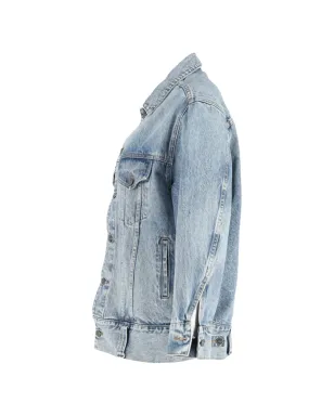 KHAITE Pre-Owned Grizzo button-flap denim jacket - Blue - サムネイル3
