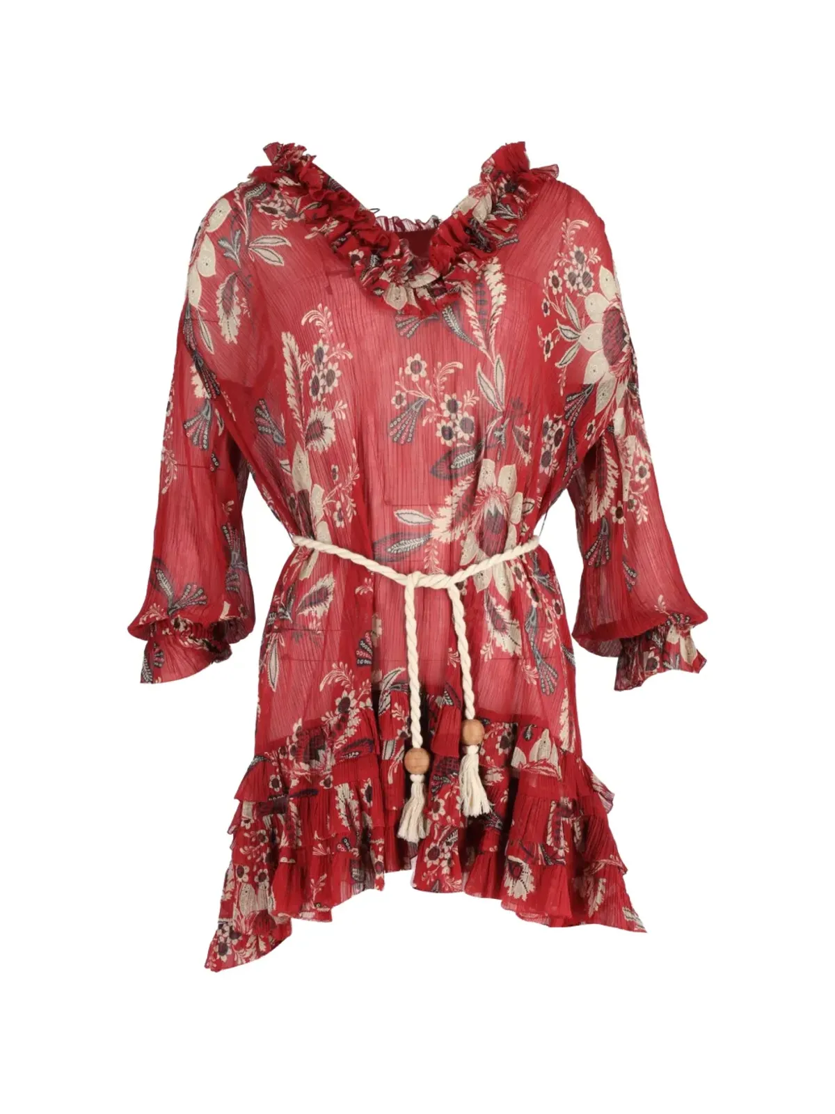 ZIMMERMANN 花柄プリントのフリル付きミニドレス - 画像1