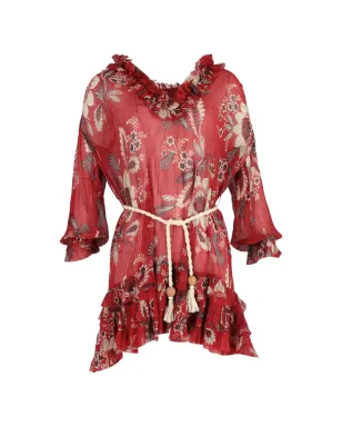 ZIMMERMANN 花柄プリントのフリル付きミニドレス - サムネイル1