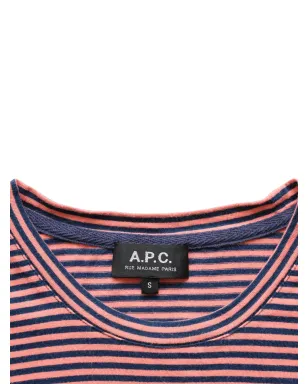 A.P.C. オレンジ色のストライプ半袖Tシャツ - サムネイル3