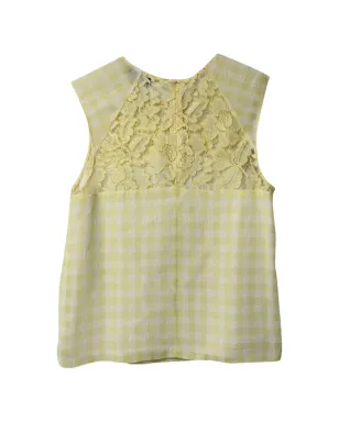 SANDRO checkered lace sleeveless top - Yellow - サムネイル2
