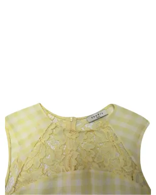 SANDRO checkered lace sleeveless top - Yellow - サムネイル3