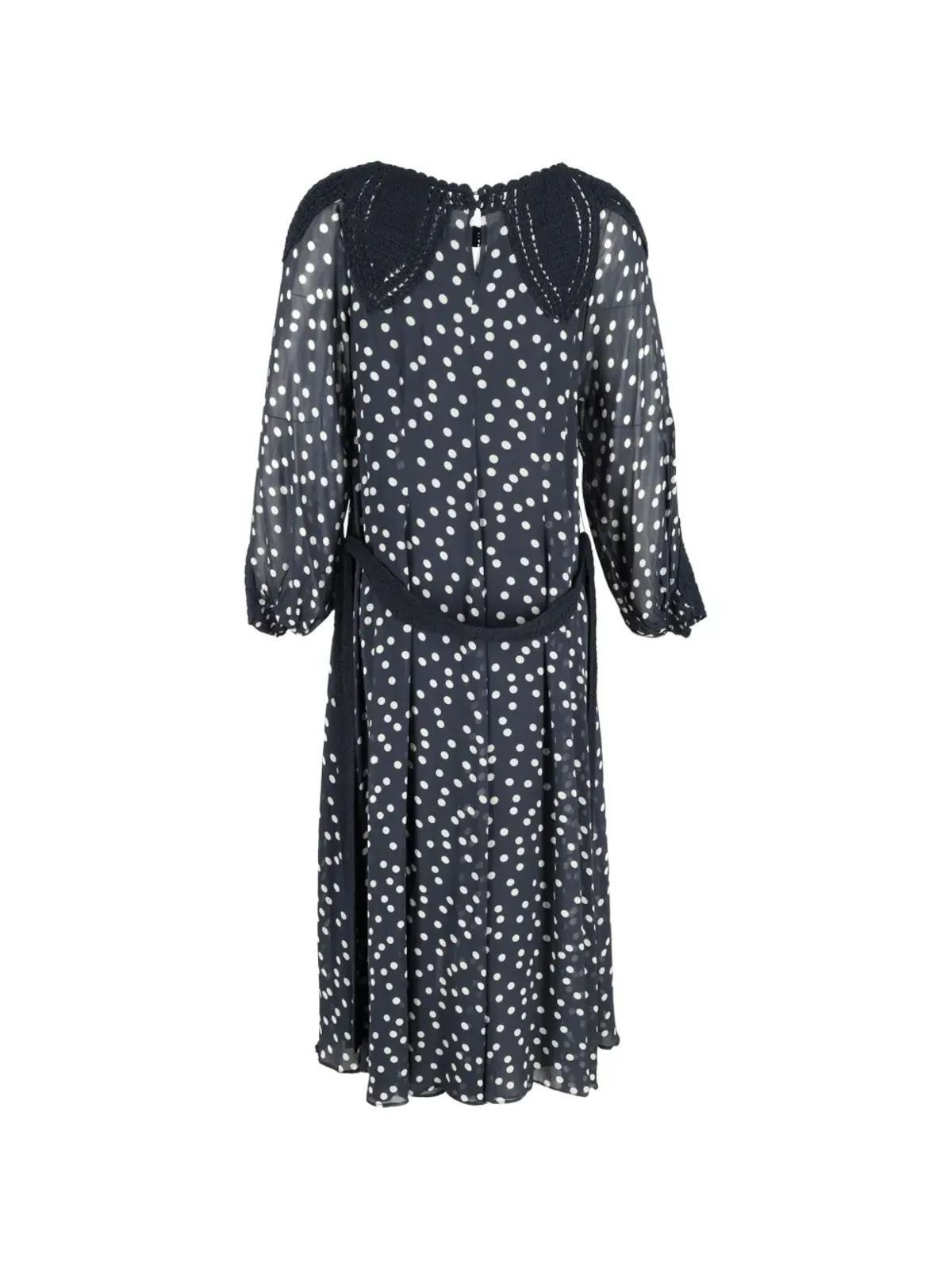 Rixo Irene crochet-detail polka-dot dress - Blue - 画像2