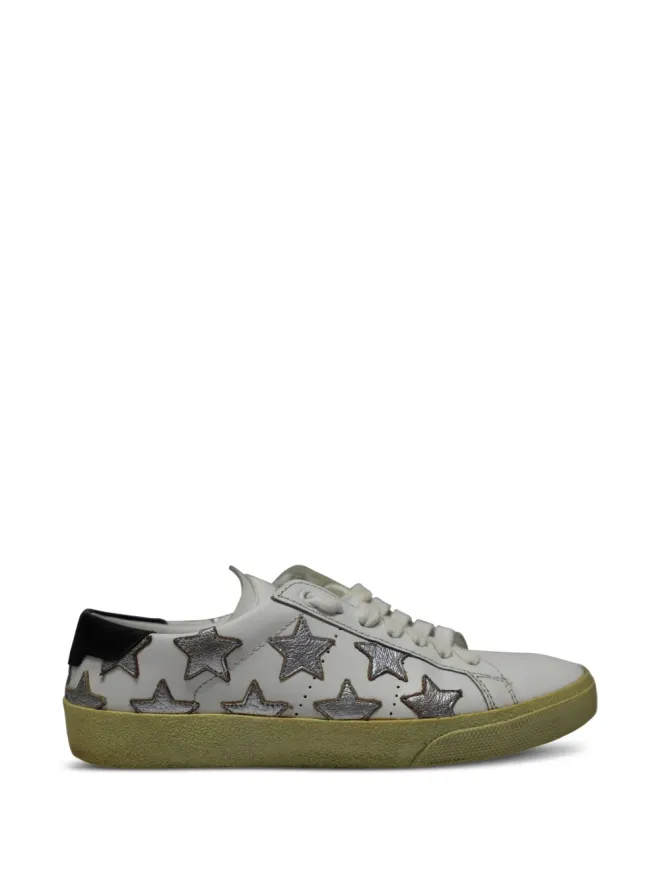 Saint Laurent Pre-Owned Saint Laurent Pre-Owned メタリックスター レザー スニーカー - ホワイトの商品画像