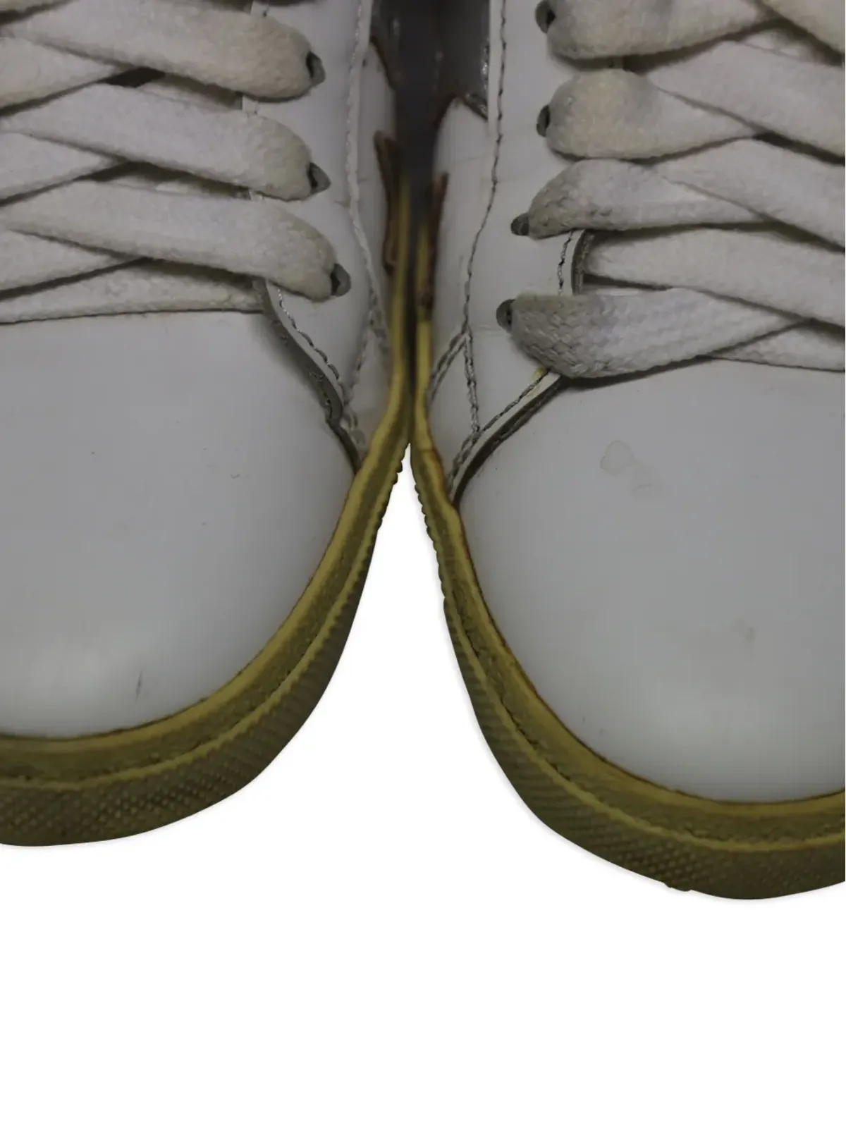 Saint Laurent Pre-Owned メタリックスター レザー スニーカー - ホワイト - 画像5