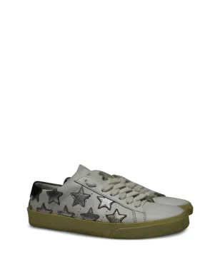 Saint Laurent Pre-Owned メタリックスター レザー スニーカー - ホワイト - サムネイル2
