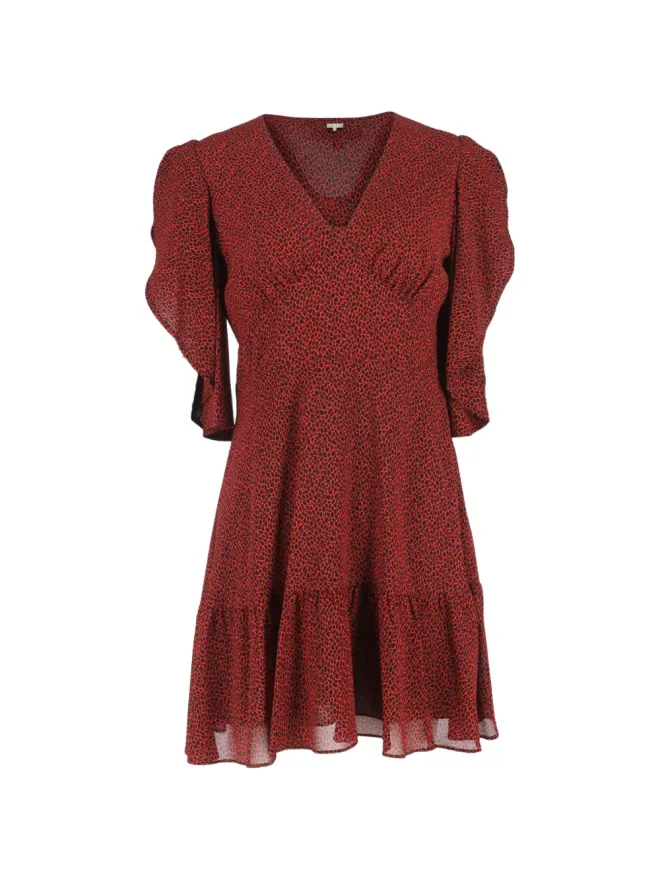 Michael Kors Vintage Michael Kors Vintage カスケードスリーブプリントドレス - レッドの商品画像