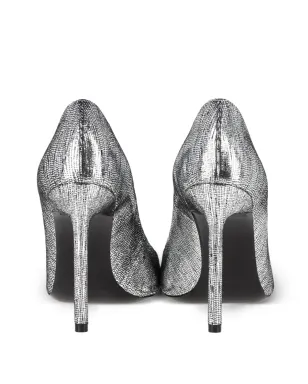 Saint Laurent Anja テクスチャード ポインテッドパンプス - シルバー - サムネイル3
