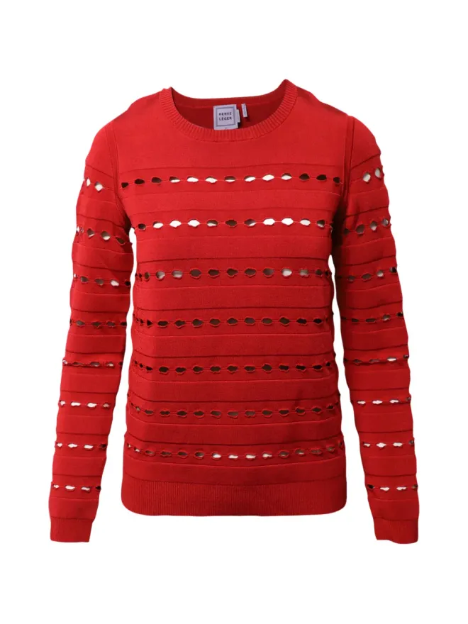 Herve Leger Herve Leger カットアウト入りリブセーターの商品画像