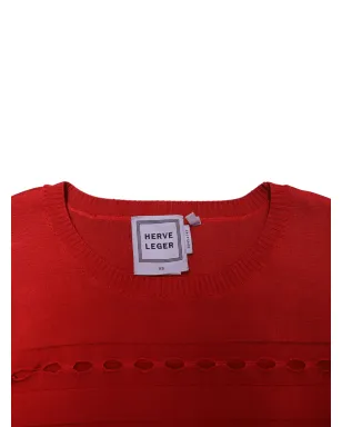 Herve Leger カットアウト入りリブセーター - サムネイル3