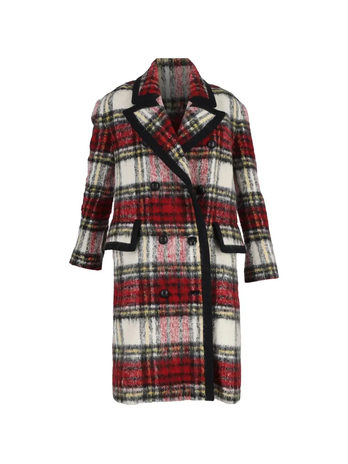 Burberry Pre-Owned チェック柄ダブルブレストコート - レッド - 画像1