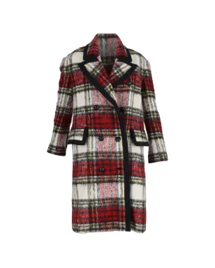 Burberry Pre-Owned チェック柄ダブルブレストコート - レッド - サムネイル1