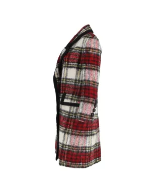 Burberry Pre-Owned チェック柄ダブルブレストコート - レッド - サムネイル3