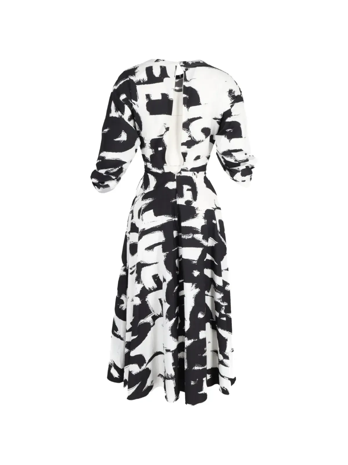 Alexander McQueen Pre-Owned twisted-waist printed midi dress - White - 画像2