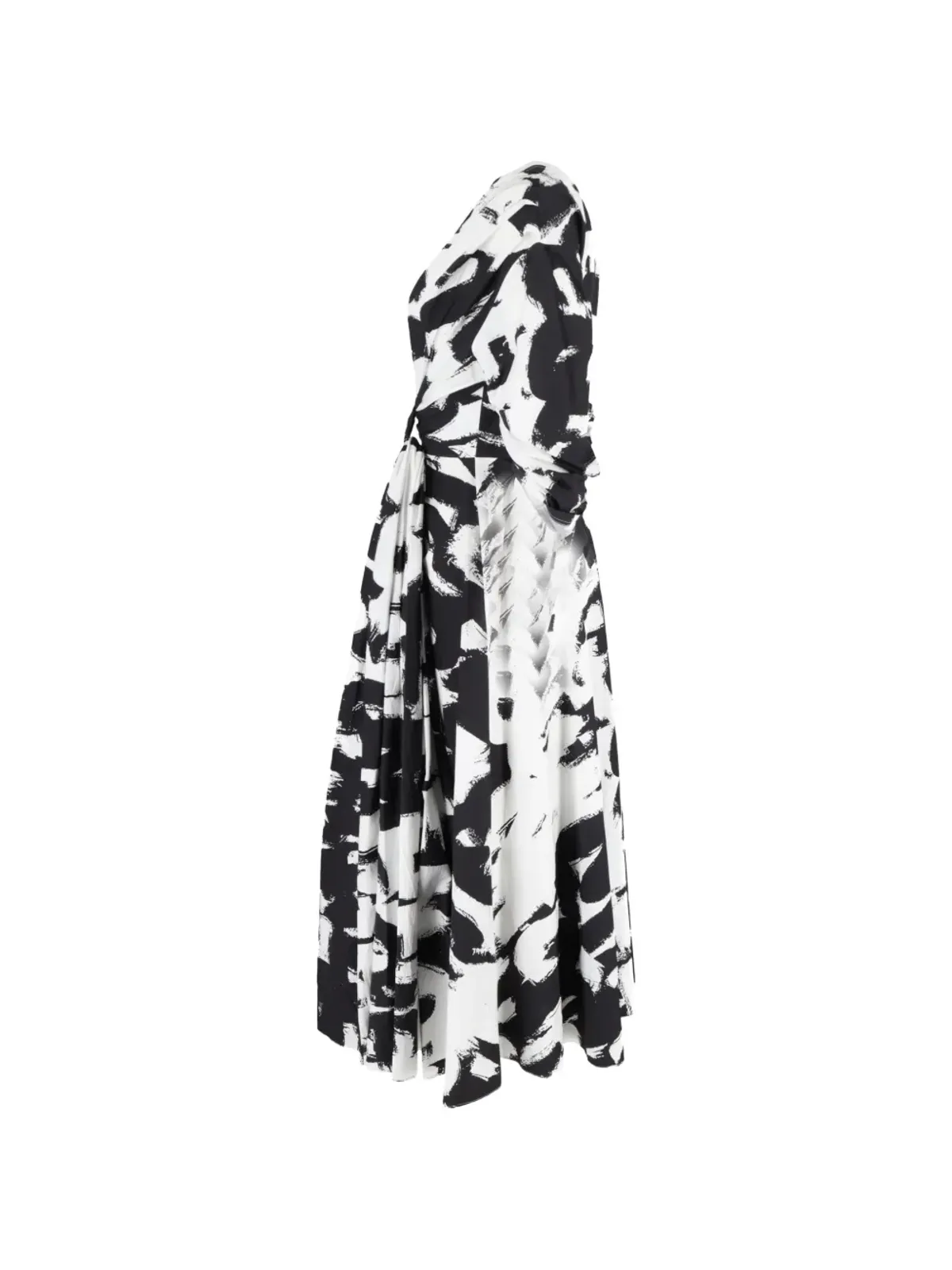 Alexander McQueen Pre-Owned twisted-waist printed midi dress - White - 画像3
