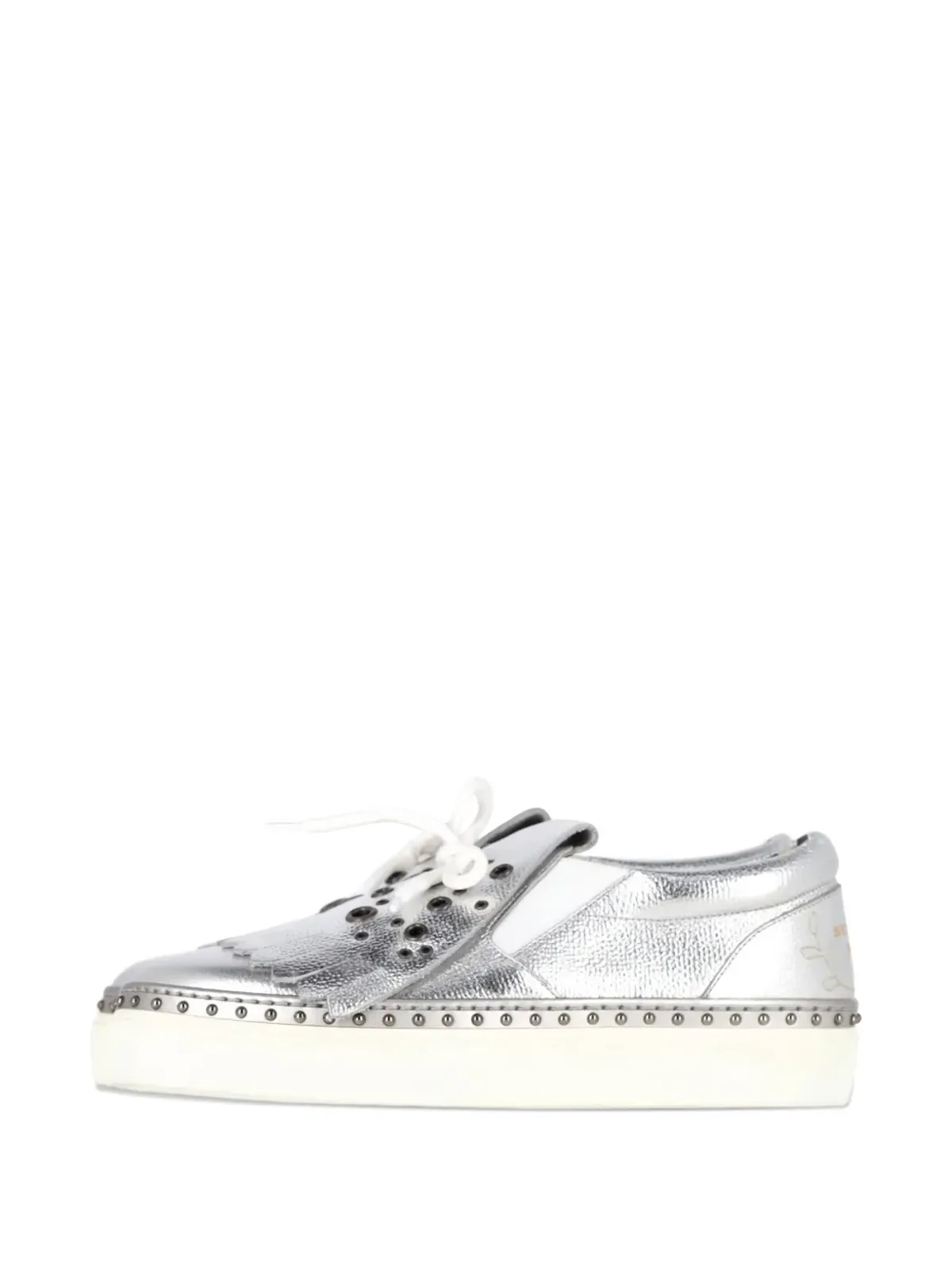 Burberry Pre-Owned キルトフリンジディテール・スリップオンスニーカー - 画像5