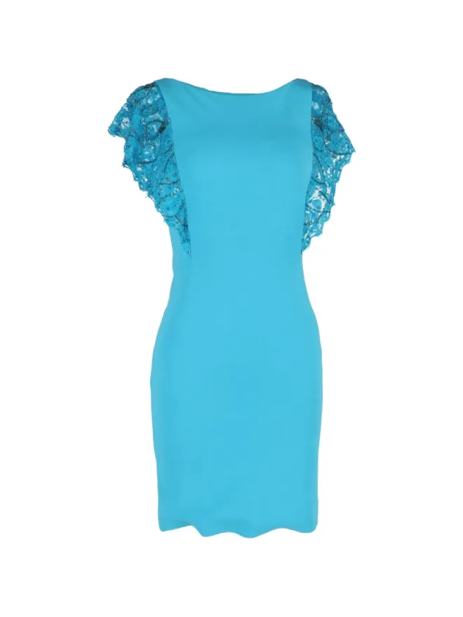 PUCCI Pre-Owned PUCCI ビンテージ フリルスリーブ ミニドレス ブルーの商品画像