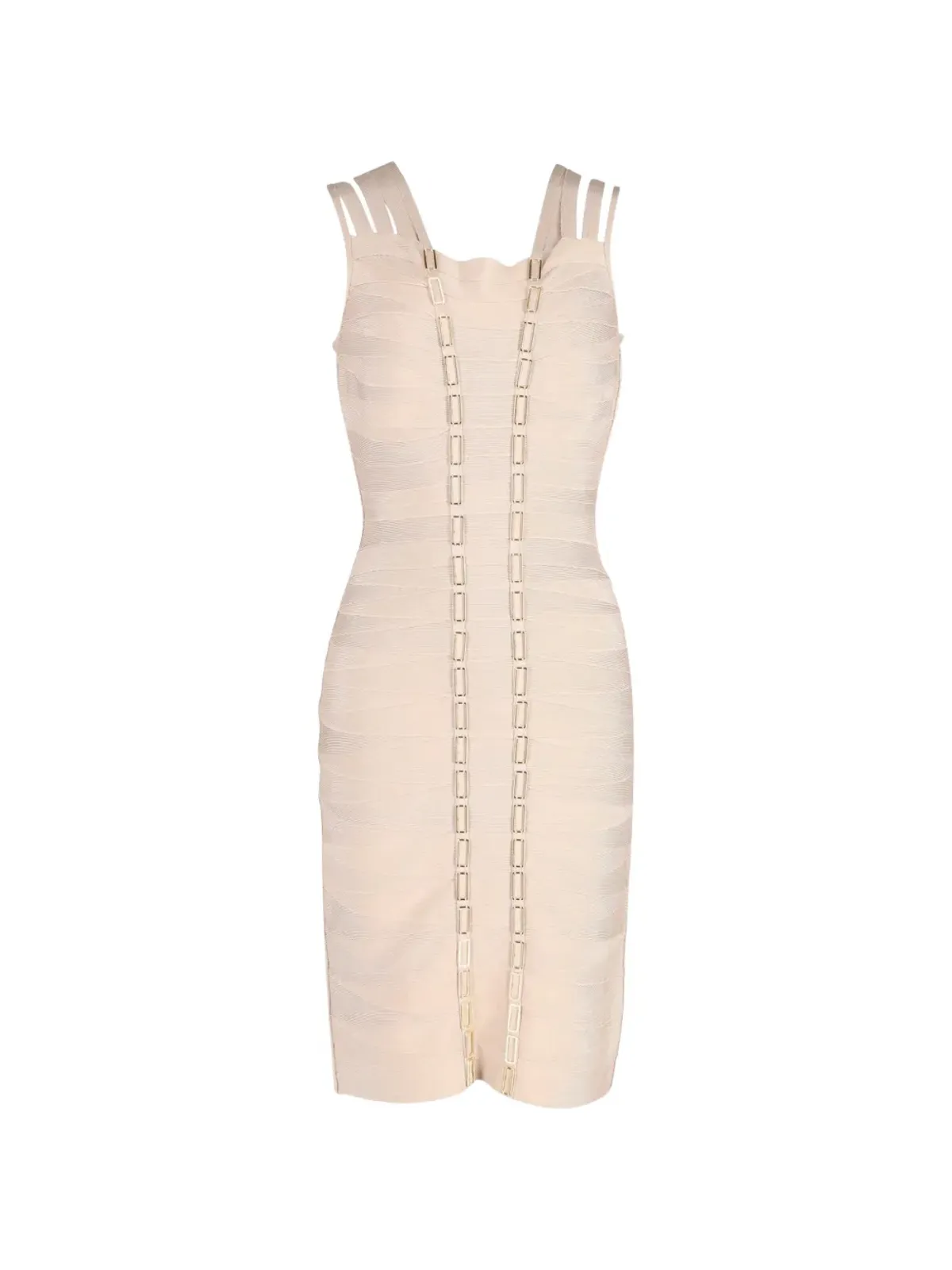 Herve Leger Gemma chain-link dress - ベージュ - 画像1