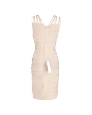 Herve Leger Gemma chain-link dress - ベージュ - サムネイル2