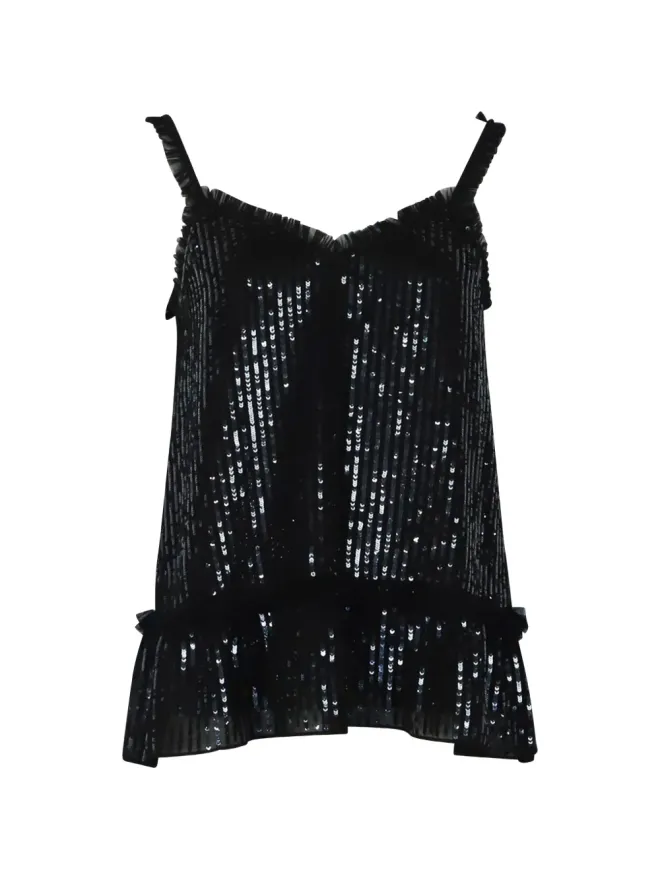 Alice + Olivia alice + olivia スパンコールトップス - ブラックの商品画像