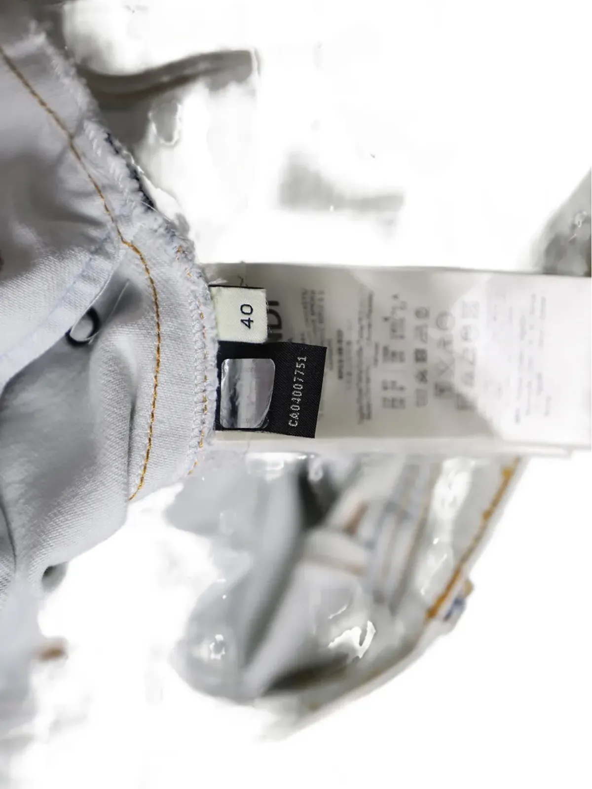 Fendi Pre-Owned Flowerland コットンデニム トラウザーズ - Grey - 画像5