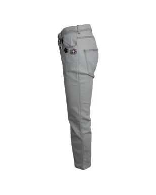 Fendi Pre-Owned Flowerland コットンデニム トラウザーズ - Grey - サムネイル3