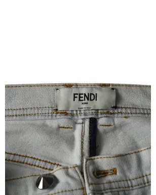 Fendi Pre-Owned Flowerland コットンデニム トラウザーズ - Grey - サムネイル4