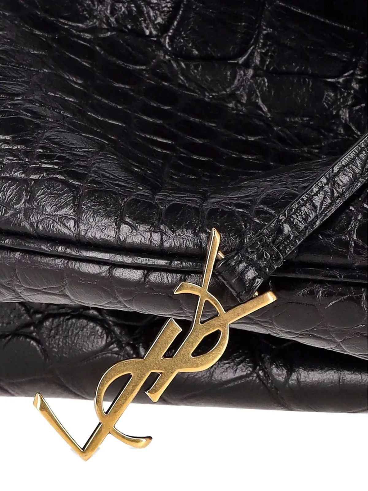 Saint Laurent Pre-Owned パリVII クロコダイルエフェクトレザー ショルダーバッグ - 画像5