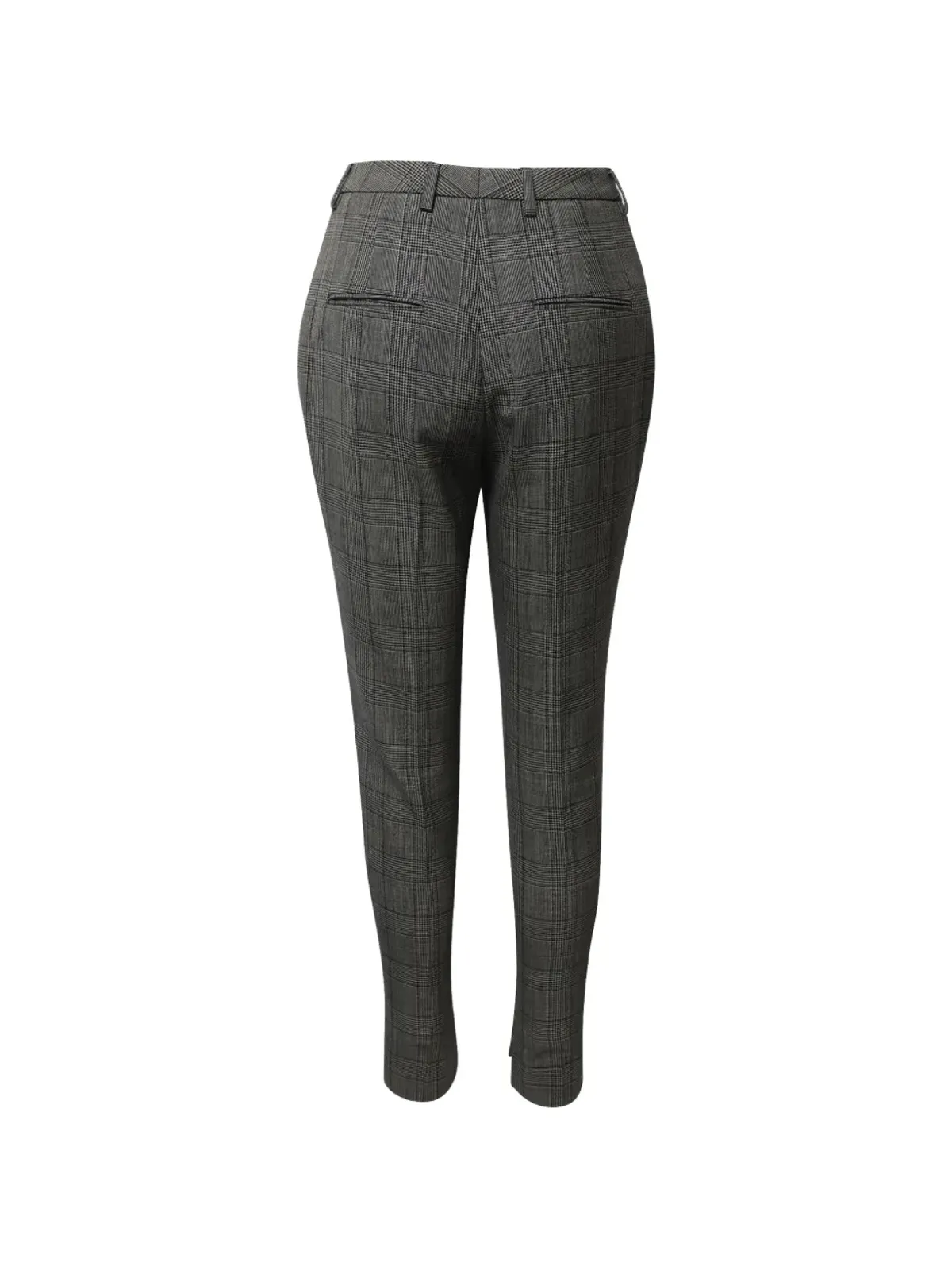 Saint Laurent Pre-Owned チェック柄スリムレッグパンツ - グレー - 画像2