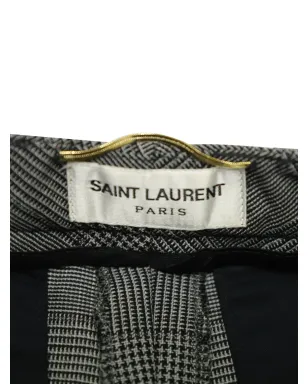 Saint Laurent Pre-Owned チェック柄スリムレッグパンツ - グレー - サムネイル4