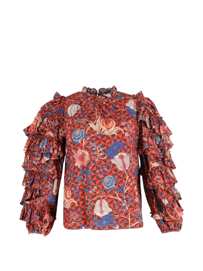 Ulla Johnson Ulla Johnson ラッフルスリーブトップ - Redの商品画像