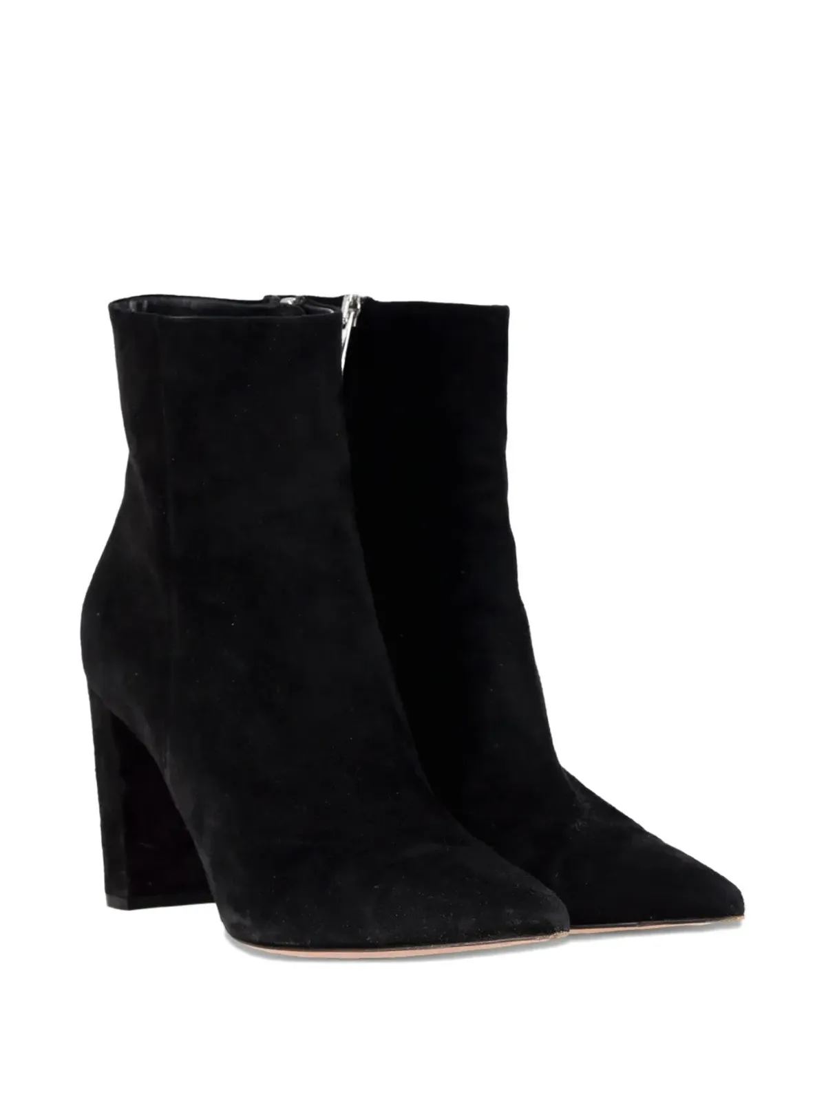 Gianvito Rossi ポインテッドトゥ ブロックヒール ブーツ - 画像2