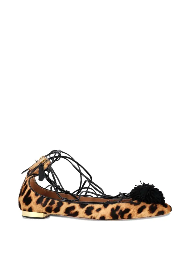 Aquazzura Aquazzura レオパード柄 レースアップ バレエフラットの商品画像