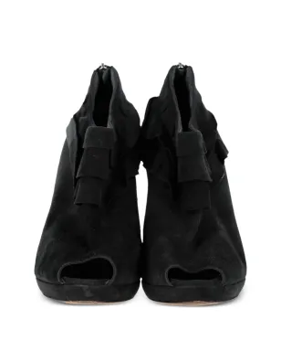 Moschino Pre-Owned ラッフルド ハイヒール ブーツ（ブラック） - サムネイル5