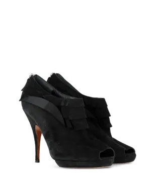 Moschino Pre-Owned ラッフルド ハイヒール ブーツ（ブラック） - サムネイル2